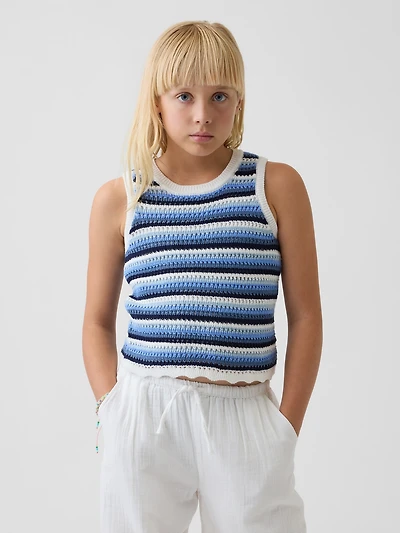 Kids Crochet Stripe Tank Top