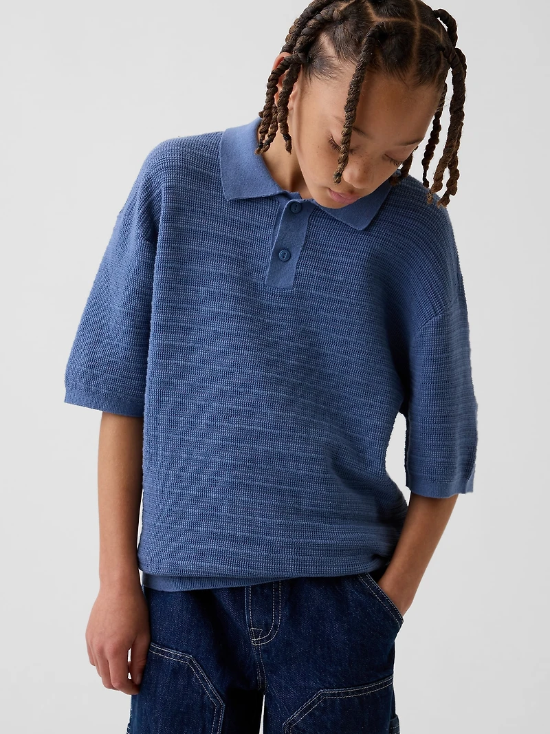 Kids Relaxed Polo Sweater Shirt