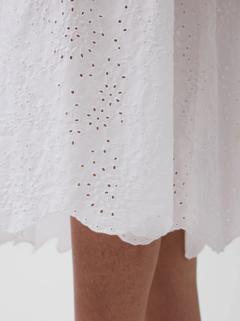 Eyelet Drop-Waist Maxi Dress