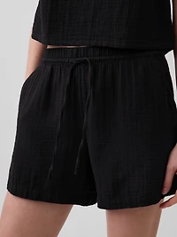 4" Mid Rise Cotton Gauze Easy Shorts