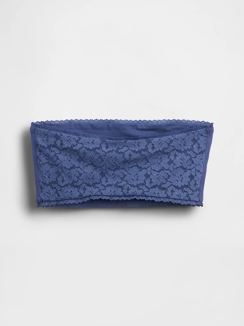 Organic Stretch Cotton Lace-Trim Bandeau Bralette
