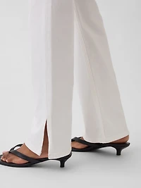 Mid Rise Split-Hem Straight Jeans