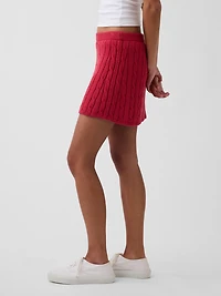100% Cotton Cable-Knit Mini Skort