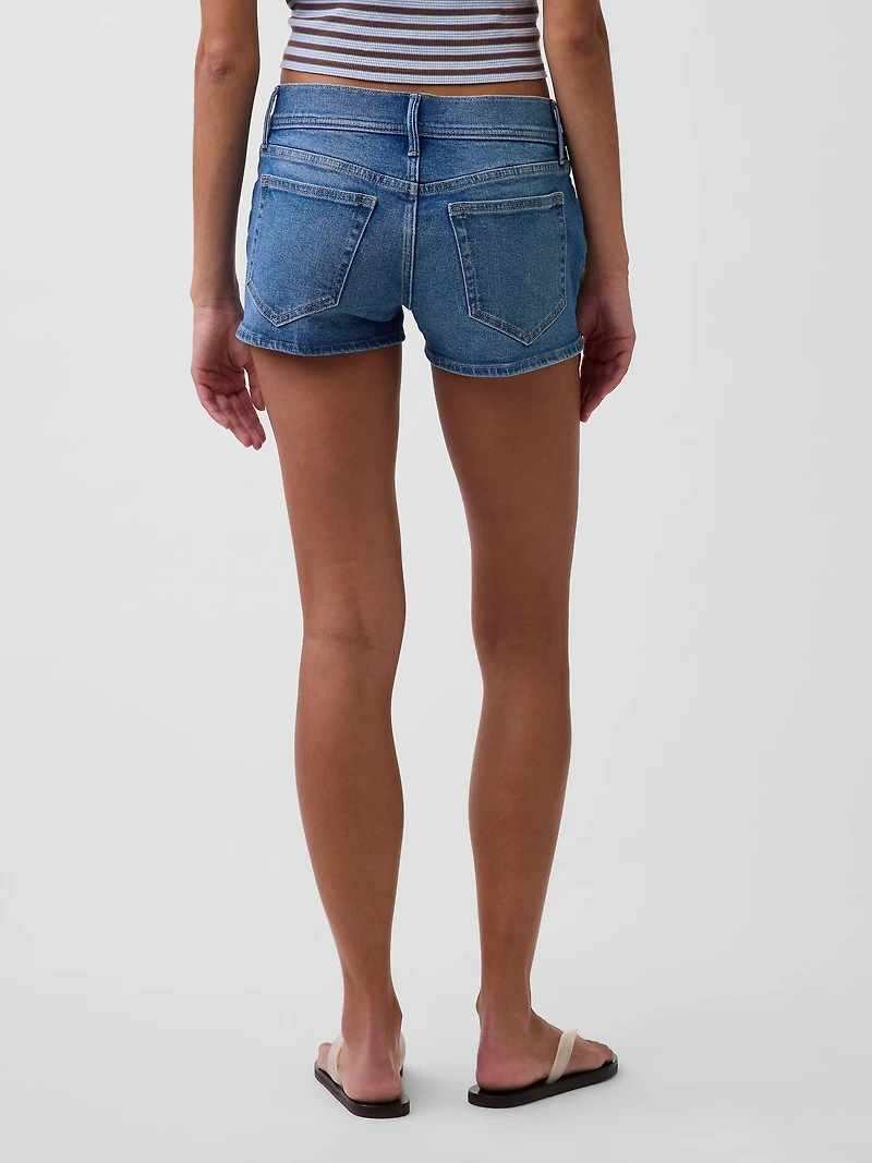 3" Low Rise Lace-Up Denim Shorts