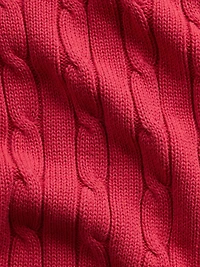 100% Cotton Cable-Knit Zip Cardigan