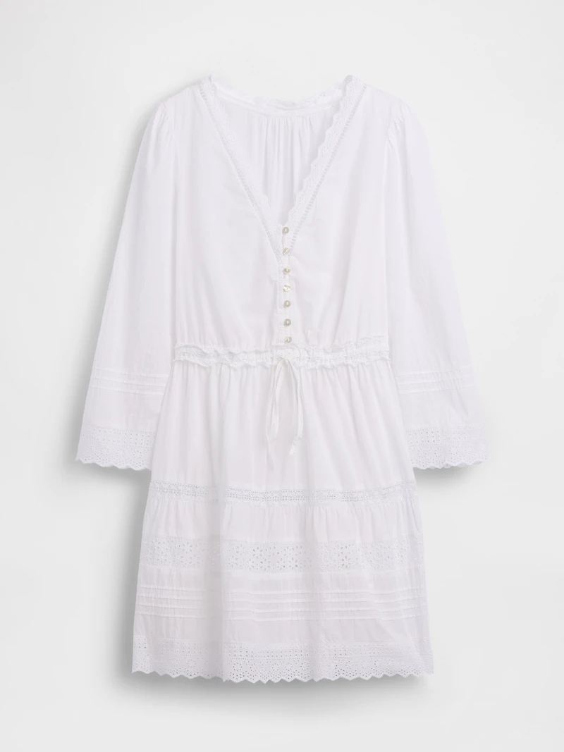 Lace-Trim Mini Dress