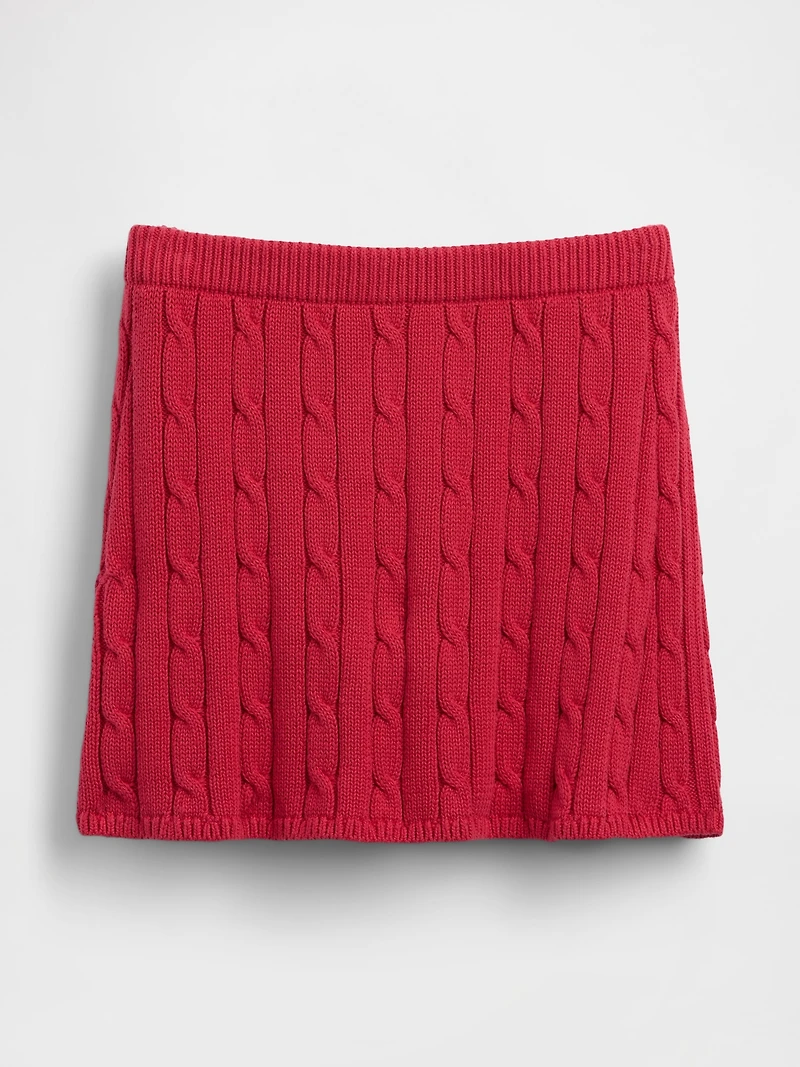 100% Cotton Cable-Knit Mini Skort