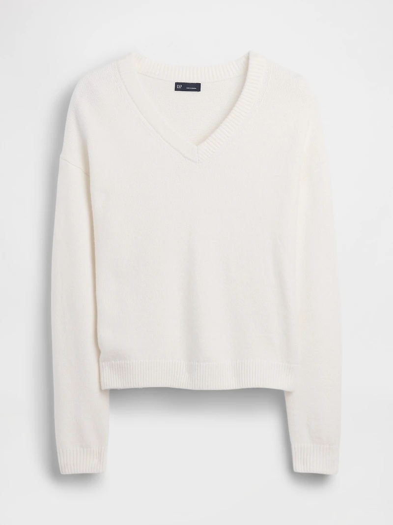 CashSoft Oversized V-Neck Sweater