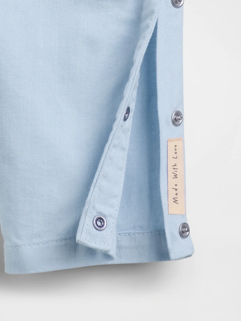 Baby Denim Heart Pocket One-Piece