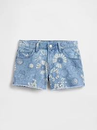 Kids Low Rise Stride Floral Denim Shorts