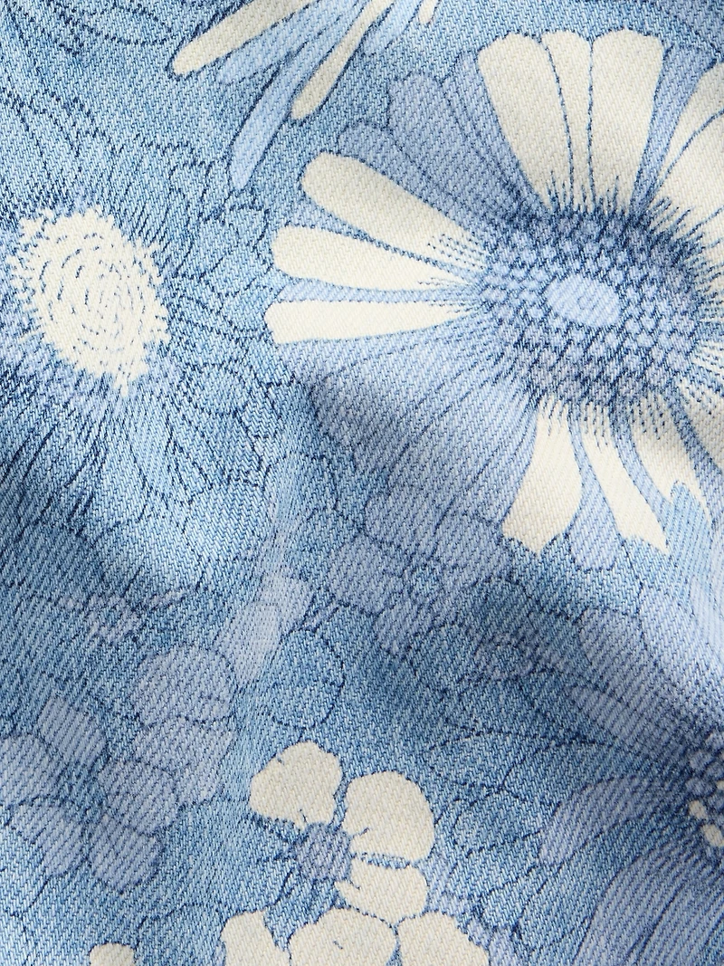 Kids Low Rise Stride Floral Denim Shorts