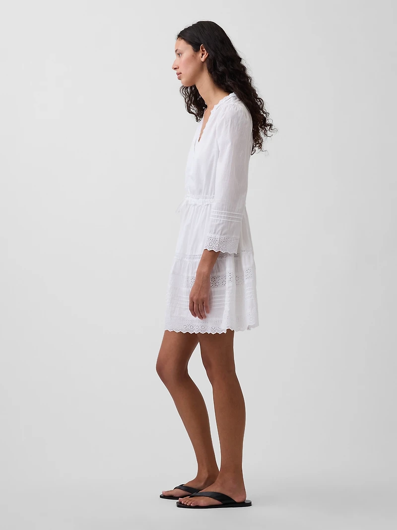 Lace-Trim Mini Dress