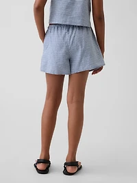 Kids Linen-Cotton Gingham Easy Shorts