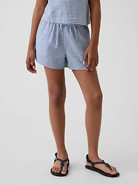 Kids Linen-Cotton Gingham Easy Shorts