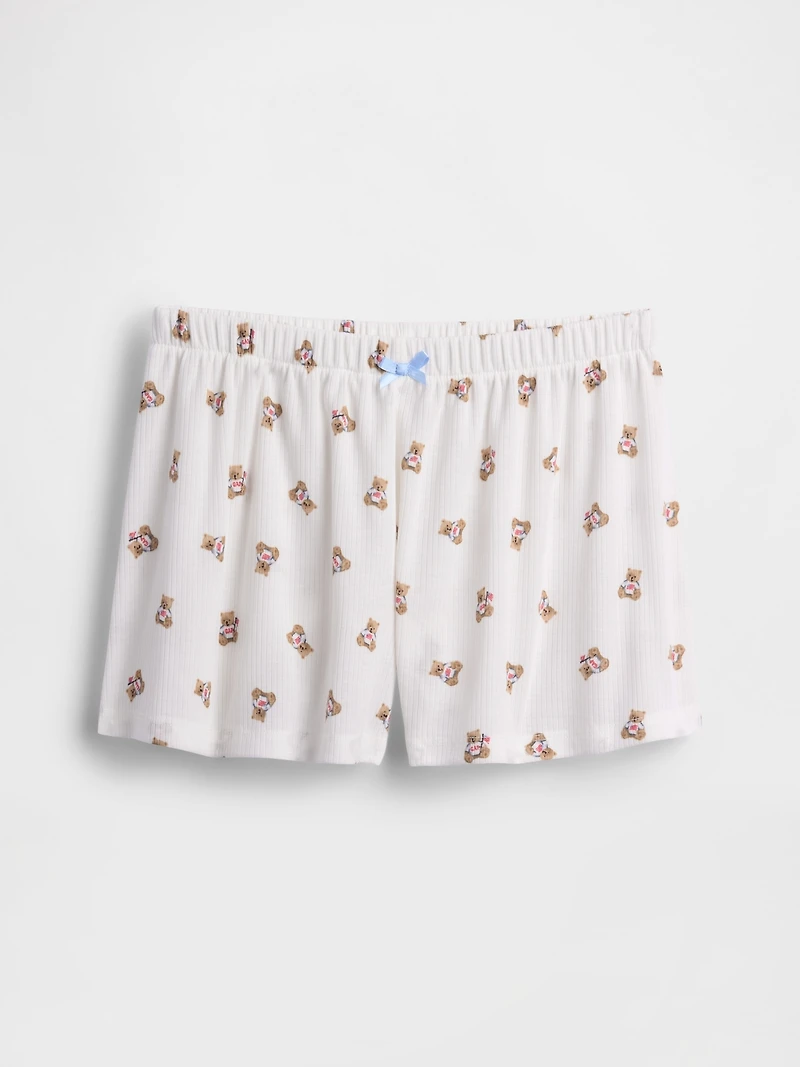 Kids Recycled Rib PJ Shorts