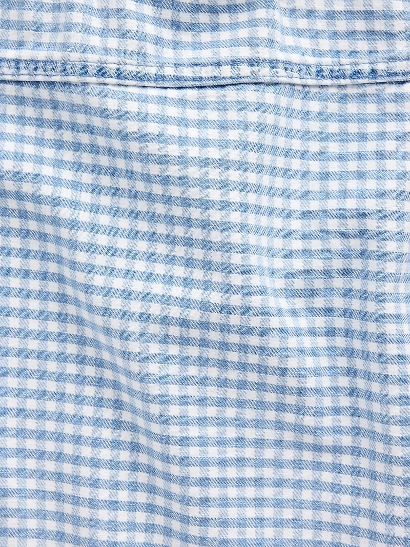 Kids Gingham Denim Shell Tank Top