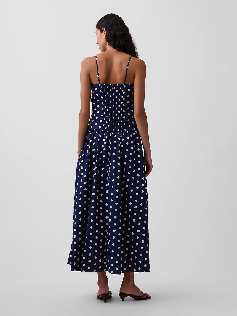 Poplin Drop-Waist Maxi Dress