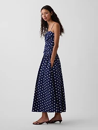 Poplin Drop-Waist Maxi Dress