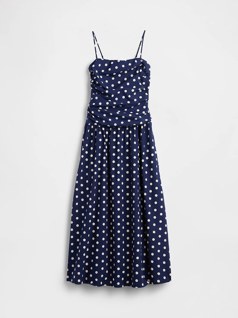 Poplin Drop-Waist Maxi Dress