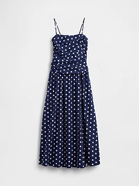 Poplin Drop-Waist Maxi Dress