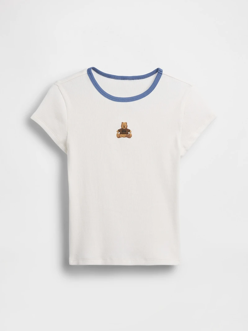 Kids Embroidered Rib T-Shirt