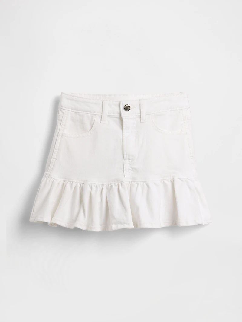 Kids Denim Ruffle Mini Skirt