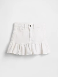Kids Denim Ruffle Mini Skirt