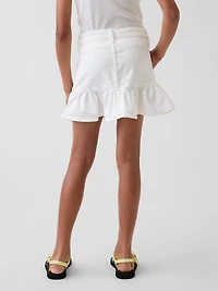 Kids Denim Ruffle Mini Skirt