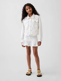 Kids Denim Ruffle Mini Skirt