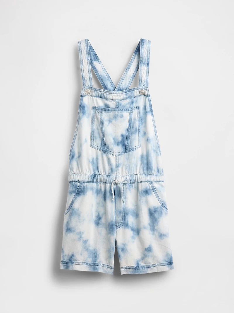 Kids Tie-Dye Denim Relaxed Shortalls