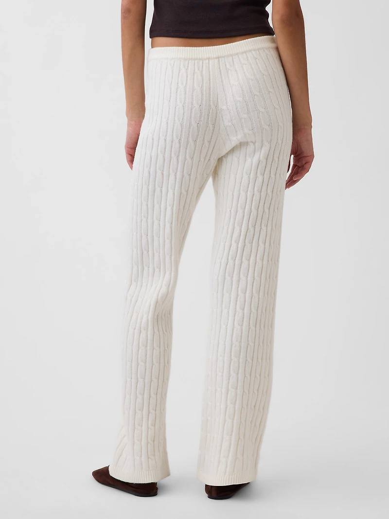 CashSoft Cable-Knit Boot Sweater Pants