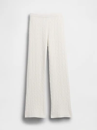 CashSoft Cable-Knit Boot Sweater Pants