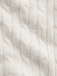 CashSoft Cable-Knit Crop Zip Cardigan