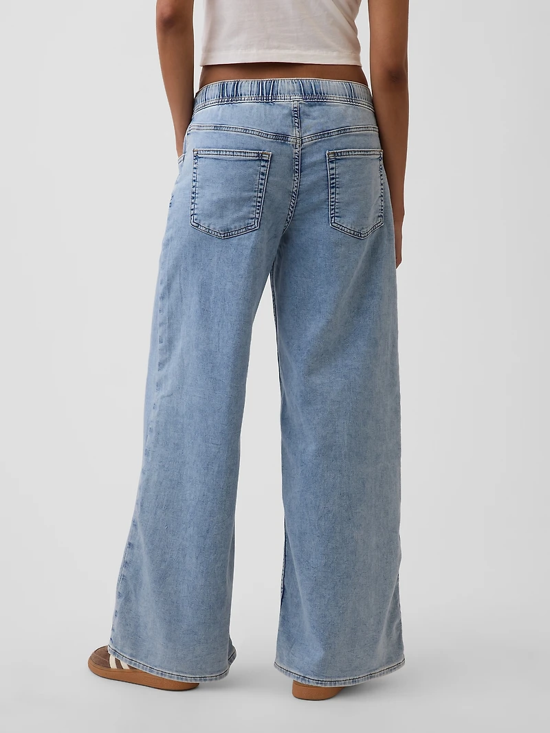 Mid Rise Knit Easy Baggy Jeans