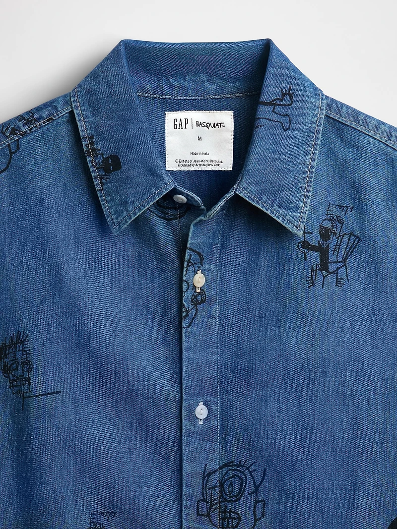 Jean-Michel Basquiat Printed Denim Shirt