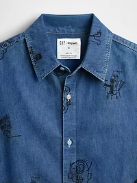 Jean-Michel Basquiat Printed Denim Shirt