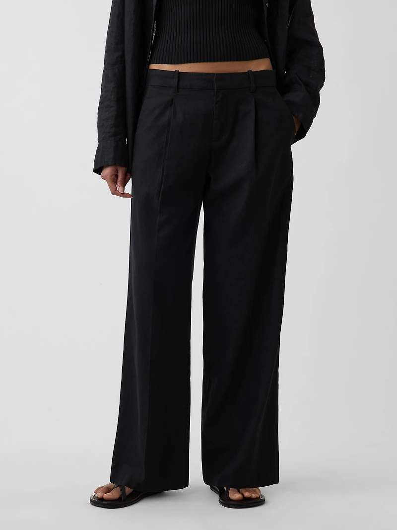 365 Low Rise Linen-Blend Trousers