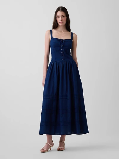 Lace-Up Corset Maxi Dress