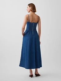 Strapless Denim Maxi Dress