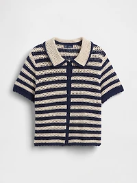 Crochet Relaxed Sweater Shirt