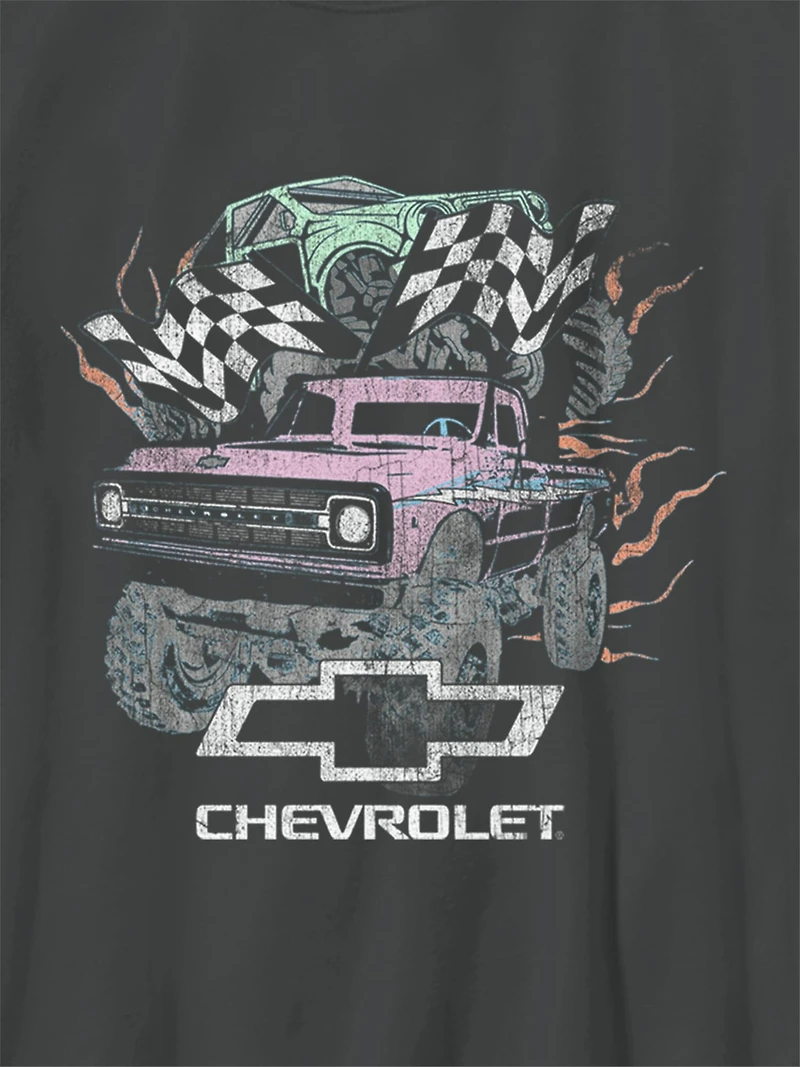 Kids General Motors Pastel Trucks Oversized Graphic T-Shirt