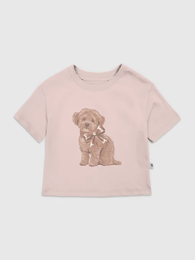 Toddler Doggie Bow Graphic T-Shirt