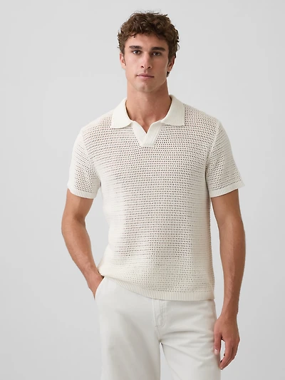 Mesh Polo Sweater