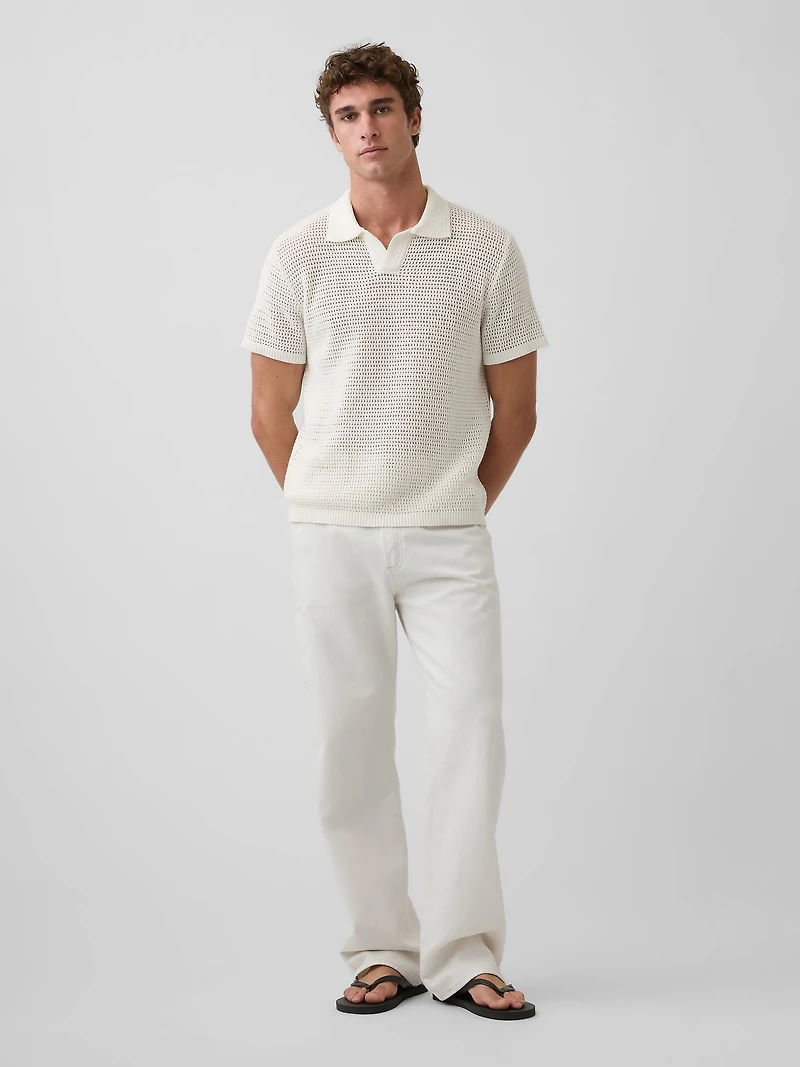 Mesh Polo Sweater