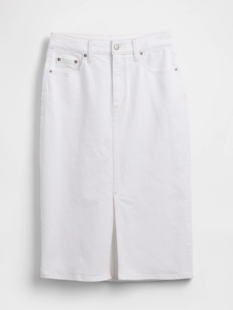 Denim Midi Pencil Skirt