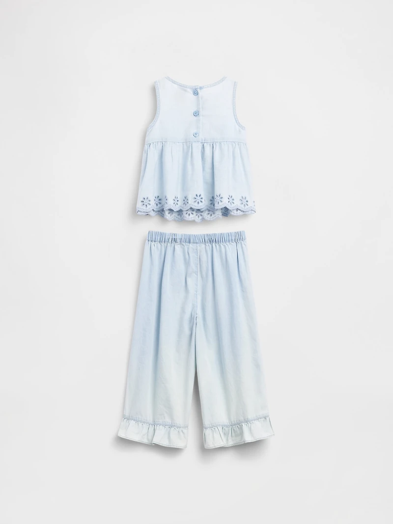 Baby & Toddler Eyelet Denim Outfit Set