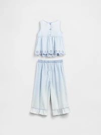 Baby & Toddler Eyelet Denim Outfit Set