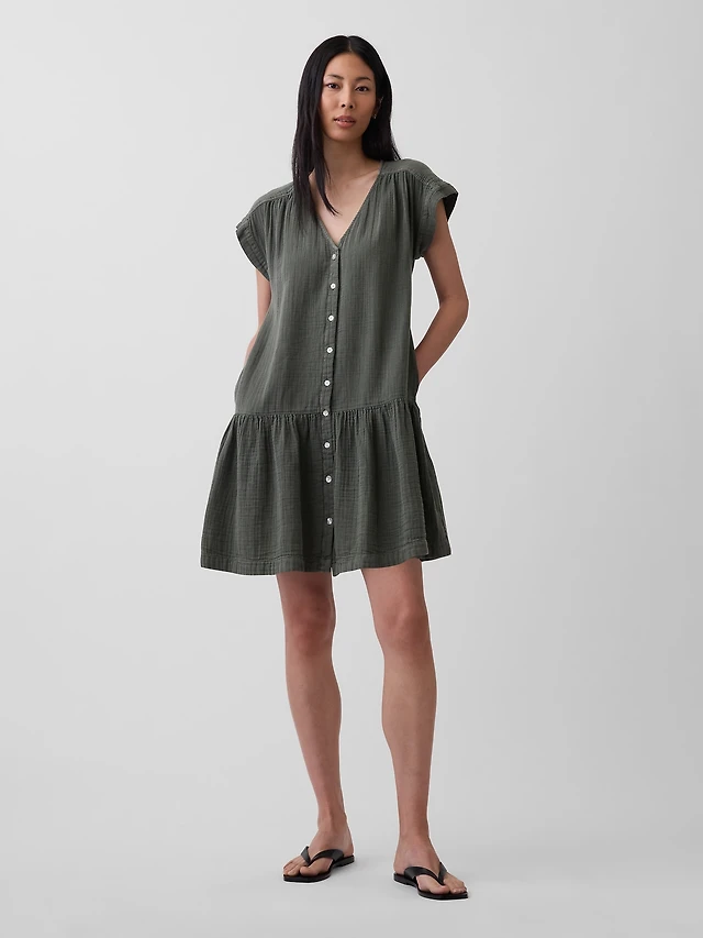 maeve short sleeve v-neck pintuck swing tunic dress Maeve Short Sleeve V-Neck Pintuck Swing Tunic Dress at MarketFair Shoppes  in Princeton, NJ