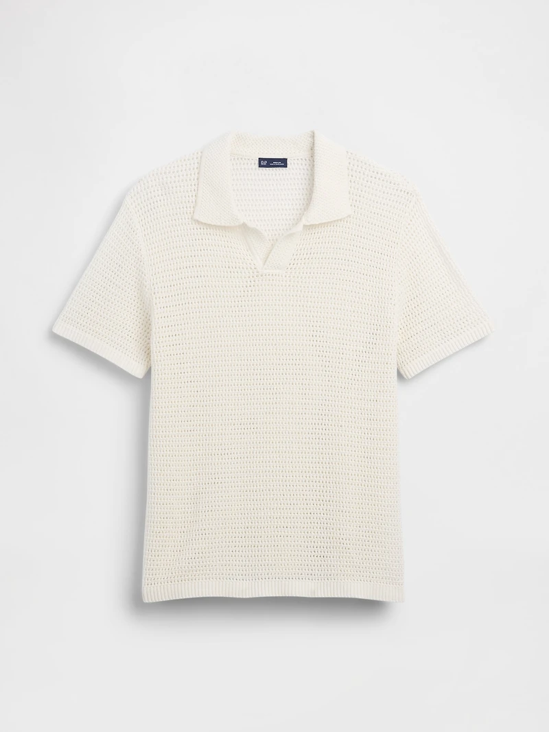 Mesh Polo Sweater