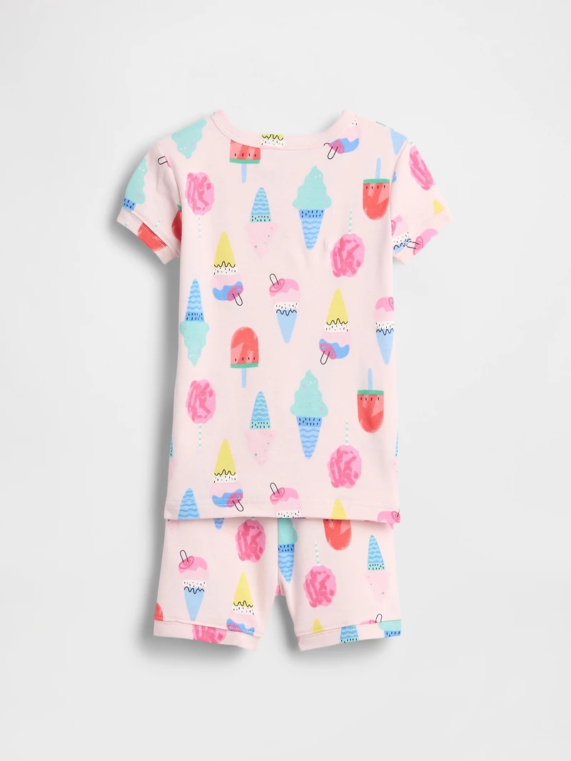 Baby & Toddler Organic Brushed Cotton Ice Cream PJ Short Set